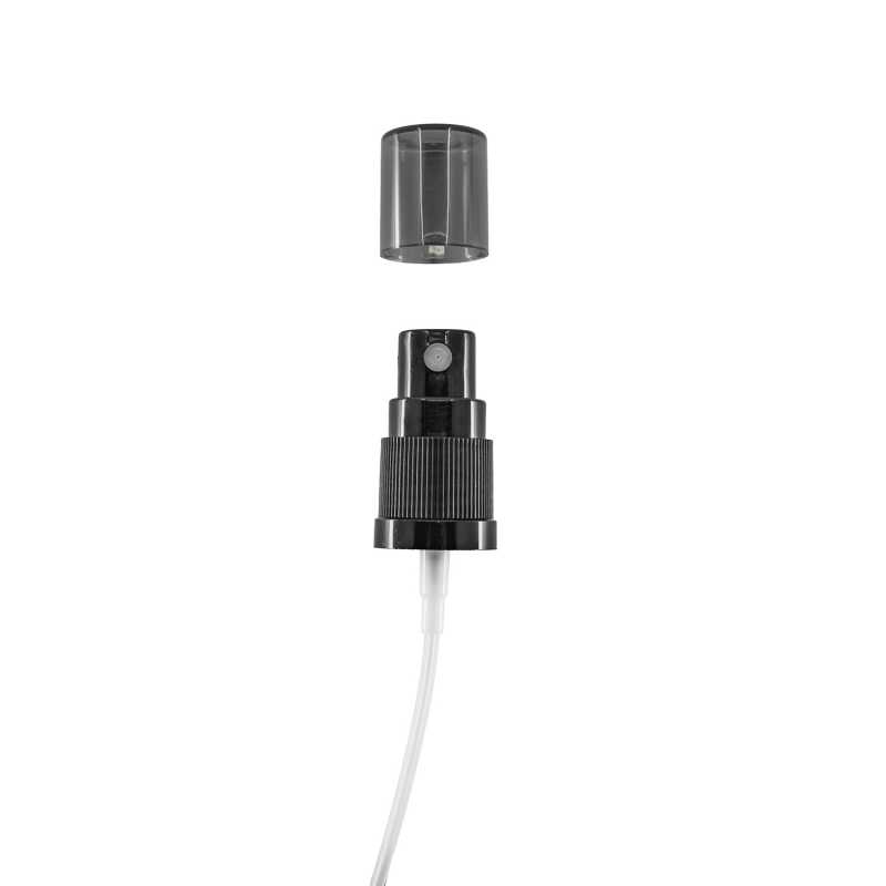 Black Fine Mist Sprayer, Smoky Overcap, 18/415