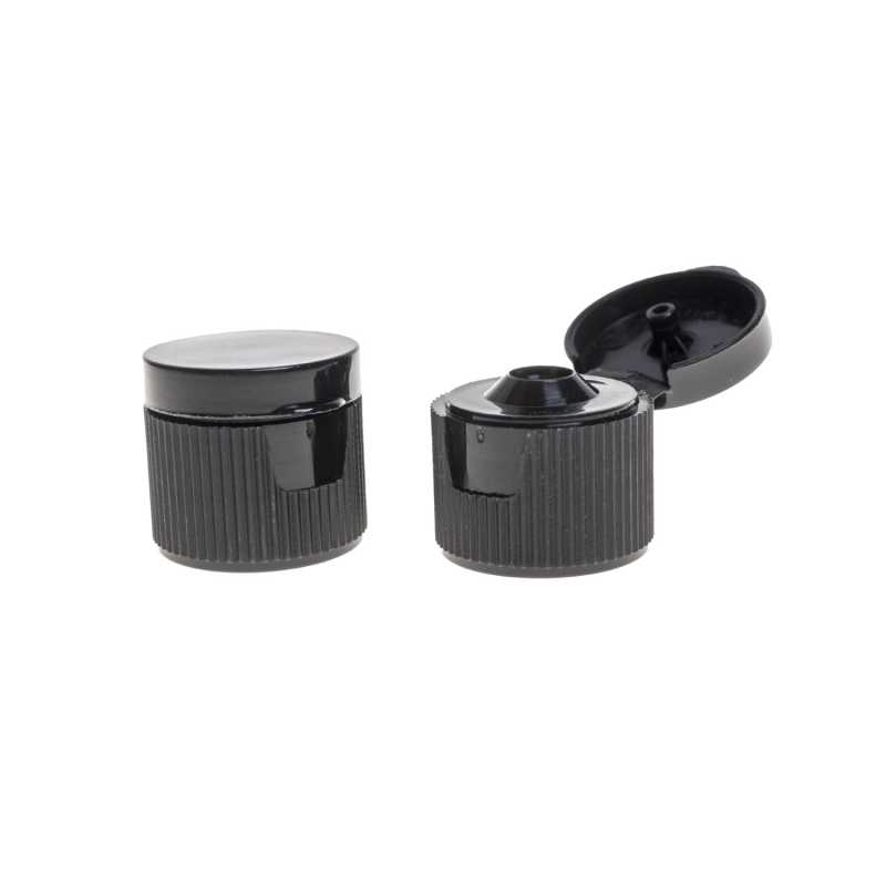 Black Plastic Flip Top Cap, 18/410