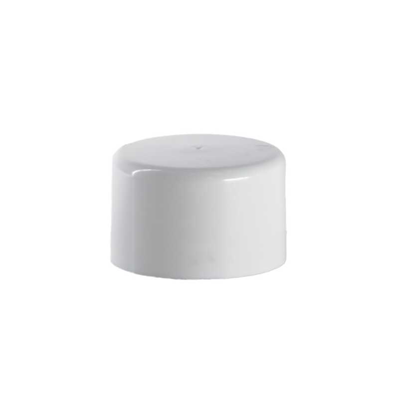 White Plastic Cap, 20/410, White Smooth