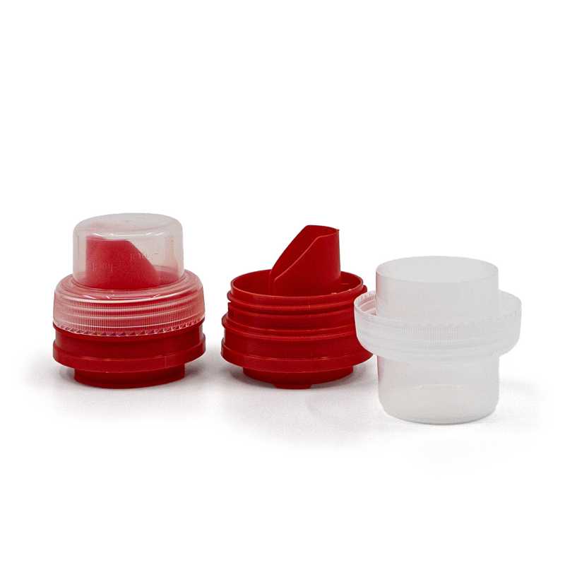Red Plastic Cap for Detergent Bottle, 4,9 l