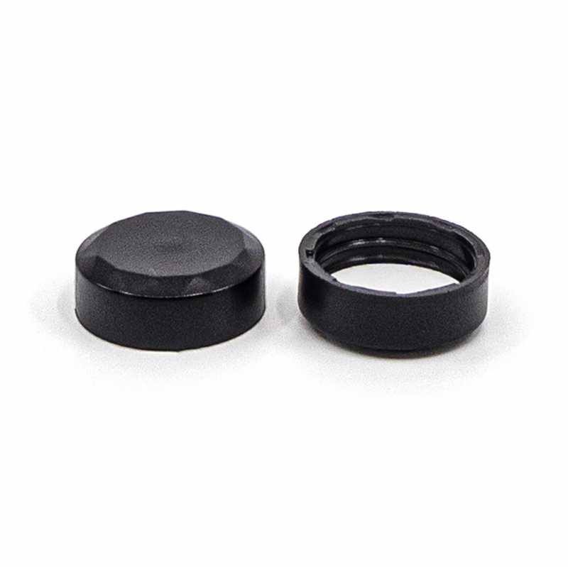 Black Matte Plastic Cosmetic Cap to 1,5 ml Jar