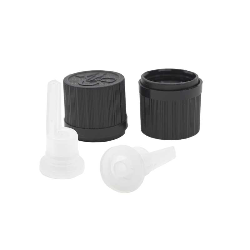 Black Tamper Evident Safety Cap, Ribbed 18/410