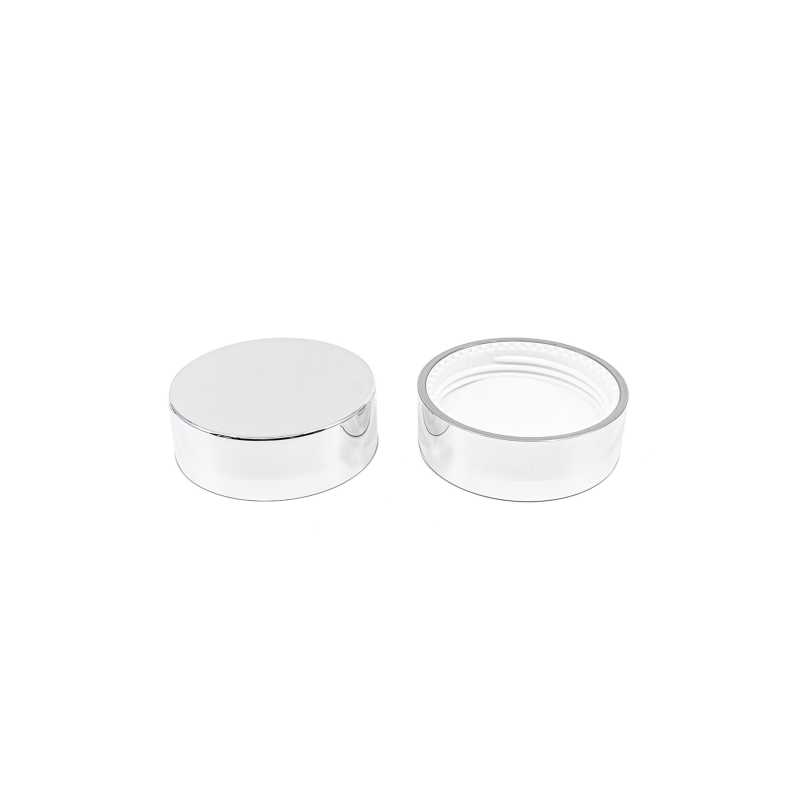 Glossy Silver Plastic Lid, 45 mm,
