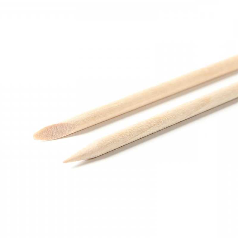 Thewooden stick made of orange pith serves as an aid in manicure and pedicure.
The stick is bevelled on both sides so that the tip can be easily and simply pus