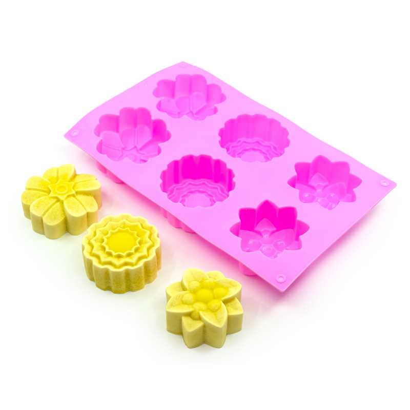 Silicone moulds are very flexible and can be used to cast a variety of substances including soaps, waxes and soap bases.
Pour the liquid heated mass into the m