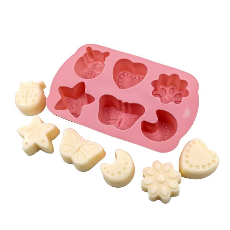 Silicone moulds are very flexible and can be used to cast a variety of substances including soaps, waxes and soap bases.
Pour the liquid heated mass into the m