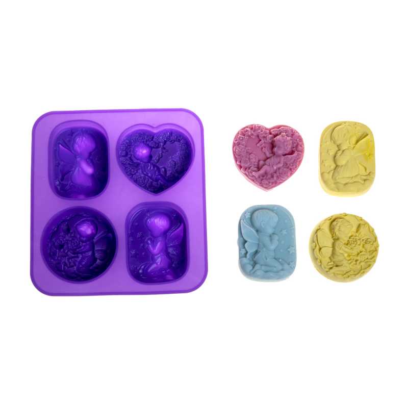 Silicone moulds are very flexible and can be used to cast a variety of substances including soaps, waxes and soap bases.
Pour the liquid heated mass into the m