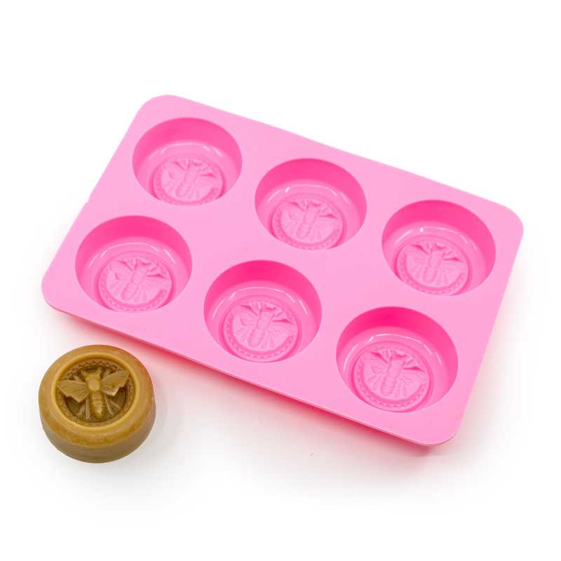 Silicone moulds are very flexible and can be used to cast a variety of substances including soaps, waxes and soap bases.
Pour the liquid heated mass into the m