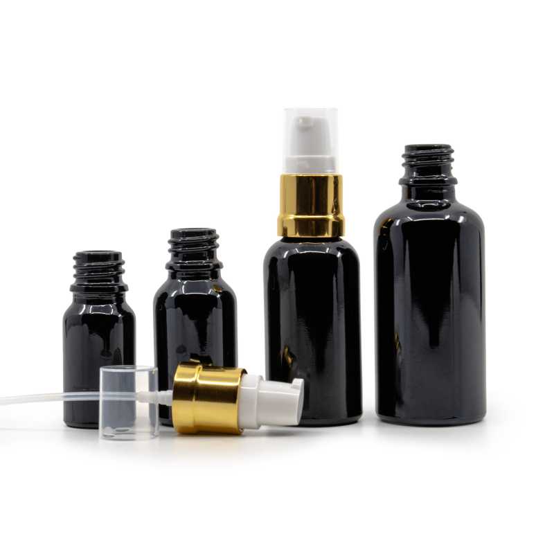 Theglass bottle, the so-called vial, is made of high quality black glass with a glossy surface. Thanks to this, it does not transmit light into the bottle and t