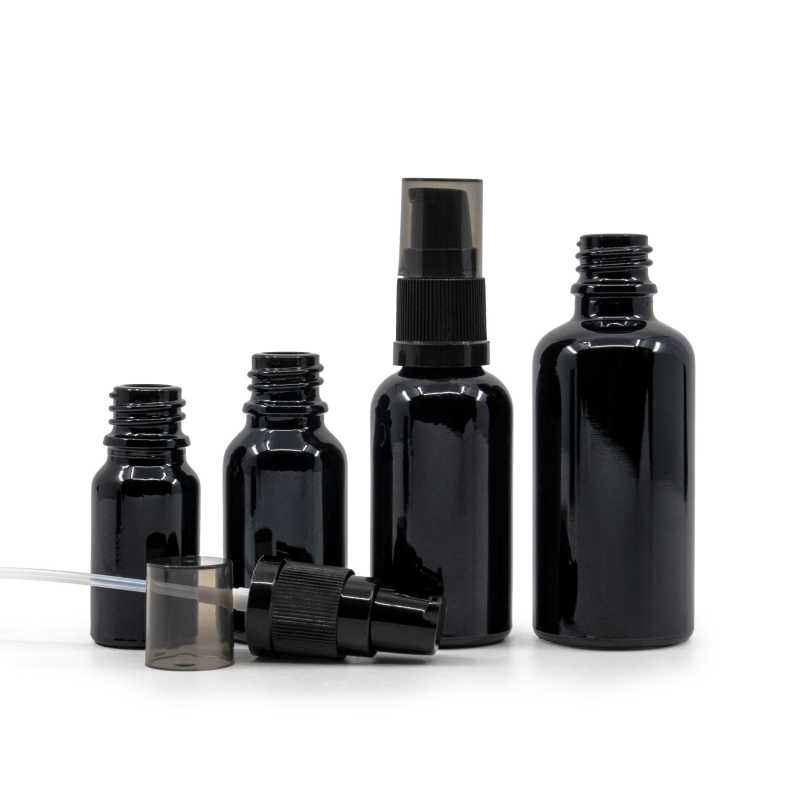 Theglass bottle, the so-called vial, is made of high quality black glass with a glossy surface. Thanks to this, it does not transmit light into the bottle and t