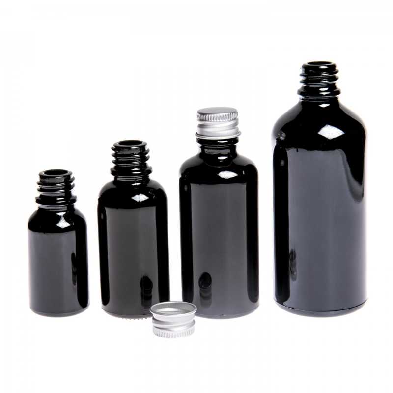 Theglass bottle, the so-called vial, is made of high quality black glass with a glossy surface. Thanks to this, it does not transmit light into the bottle and t