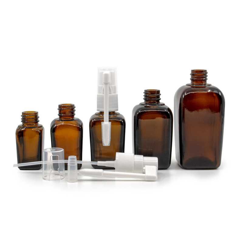The square glass bottle, called the vial, is made of thick glass of dark brown colour. It is used for storing liquids, which, thanks to its colour, it effective