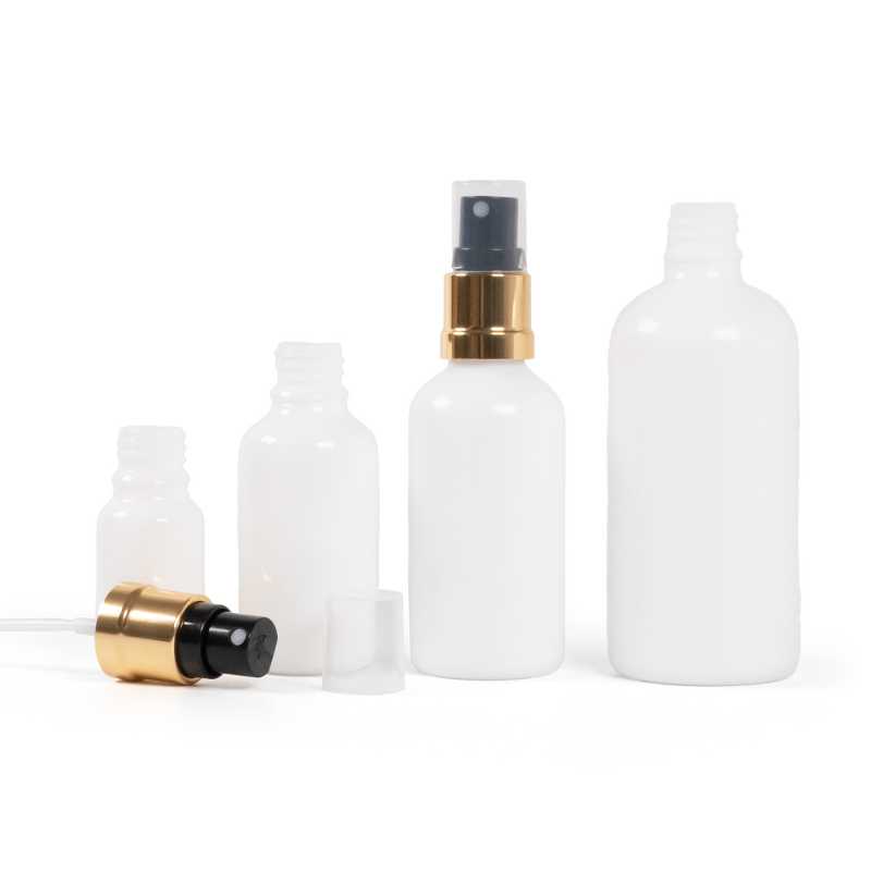 The white glass bottle, the so-called vial, is made of thick glass. It is used for storing liquids.Volume: 100 mlBottle height: 112 mmBottle diameter: 44,5 mmDi