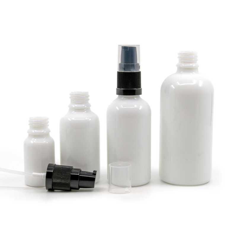 The white glass bottle, the so-called vial, is made of thick glass. It is used for storing liquids.Volume: 100 mlBottle height: 112 mmBottle diameter: 44,5 mmDi