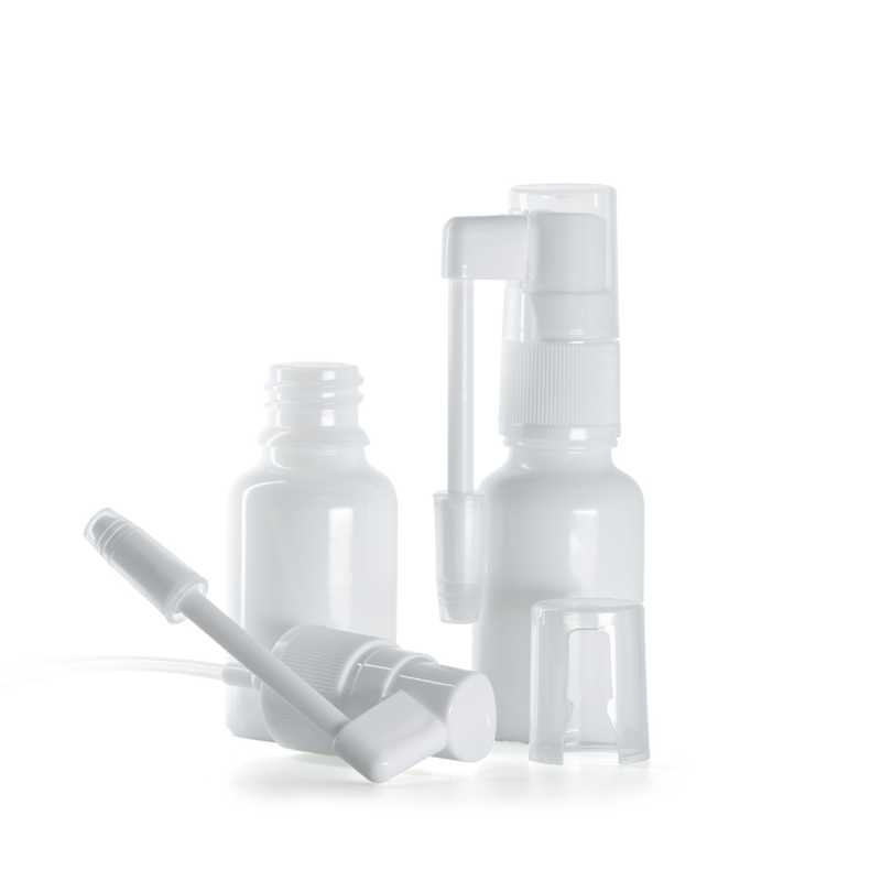 White Glass Bottle, White Oral Spray, 15 ml