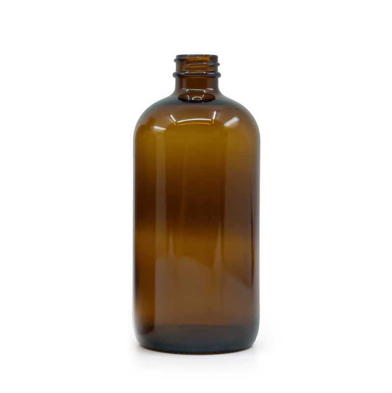 Amber Round Boston Glass Bottle, 28/410, 500 ml