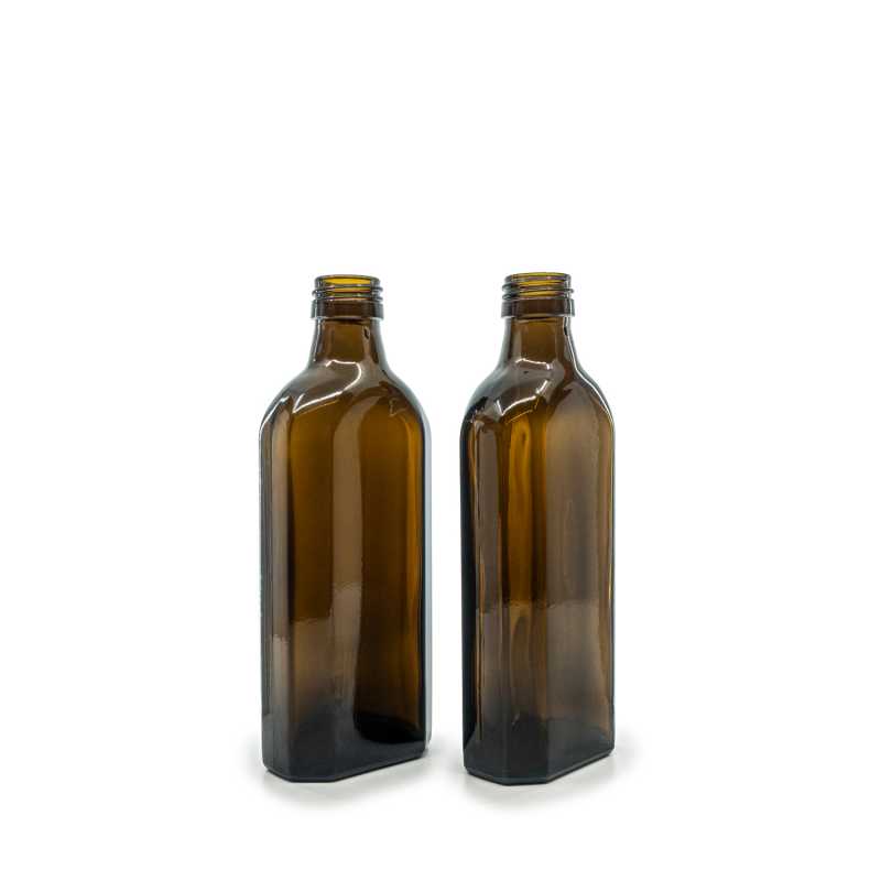 Amber Medicine Glass Bottle, Rectangular, PP28S, 250 ml, 45 ks