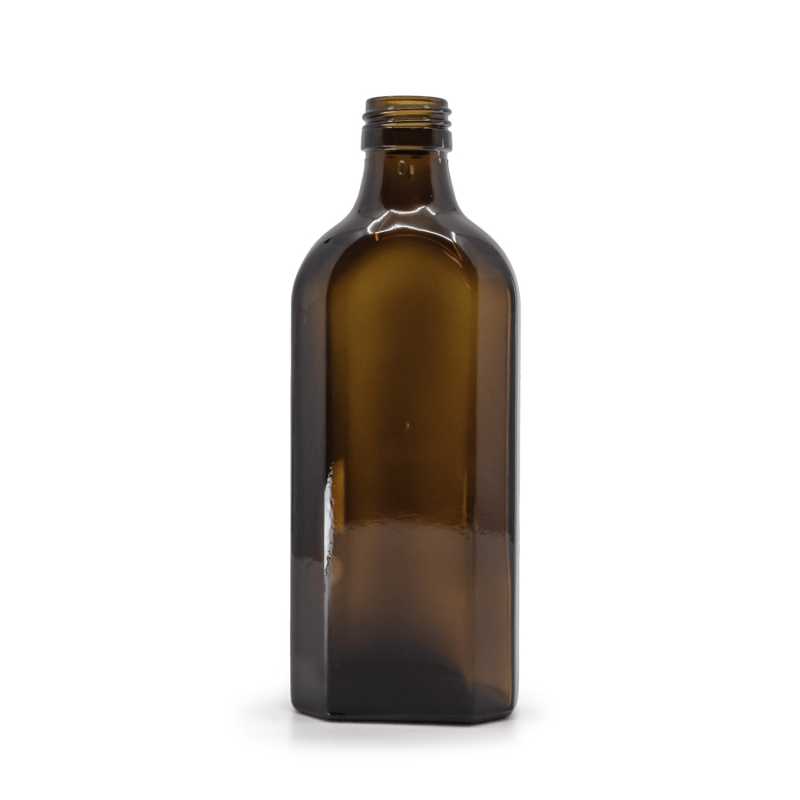 Amber Medicine Glass Bottle, Rectangular, PP28S, 250 ml
