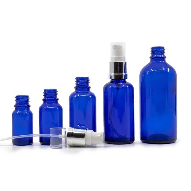 Theglass bottle, the so-called vial, is made of thick glass of dark blue colour. It is used for storing liquids, which, thanks to its colour, it effectively pro