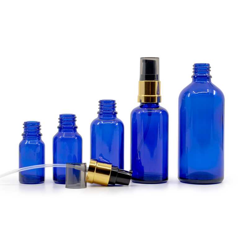 Theglass bottle, the so-called vial, is made of thick glass of dark blue colour. It is used for storing liquids, which, thanks to its colour, it effectively pro