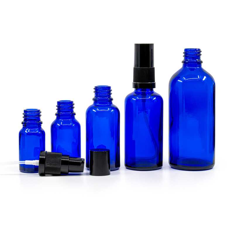 Theglass bottle, the so-called vial, is made of thick glass of dark blue colour. It is used for storing liquids, which, thanks to its colour, it effectively pro