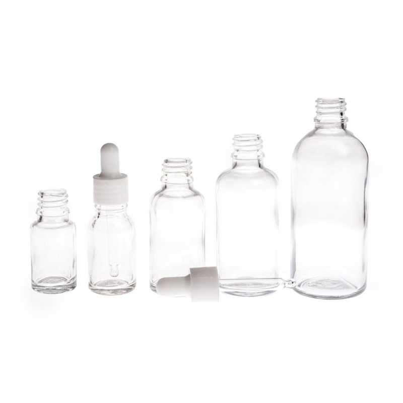 The glass bottle, the so-called vial, is made of thick transparent glass. It is used for storing liquids.Volume: 10 ml, total volume 15 mlHeight of bottle: 59,5