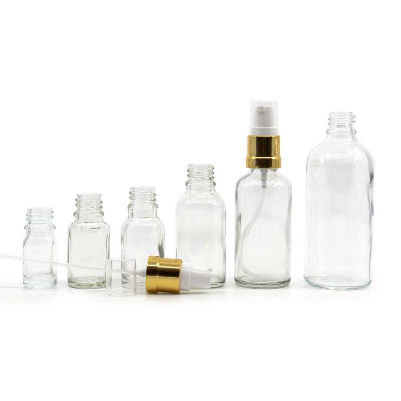 The glass bottle, the so-called vial, is made of thick transparent glass. It is used for storing liquids.Volume: 10 ml, total volume 15 mlHeight of bottle: 59,5