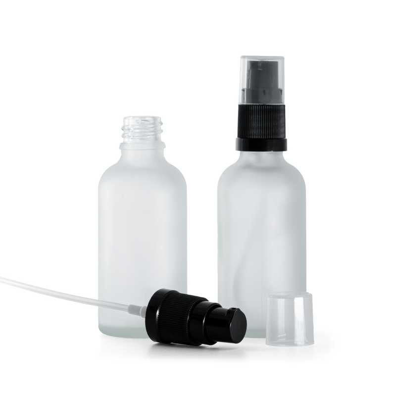 Clear Frosted Glass Bottle, Lotion Pump, 50 ml