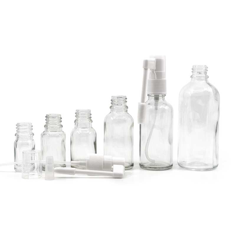 The glass bottle, the so-called vial, is made of thick transparent glass. It is used for storing liquids.Volume: 10 ml, total volume 15 mlHeight of bottle: 59,5