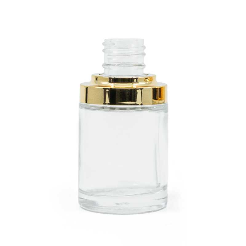 Frosted Glass Bottle, Shiny Gold, 20/410, 30 ml