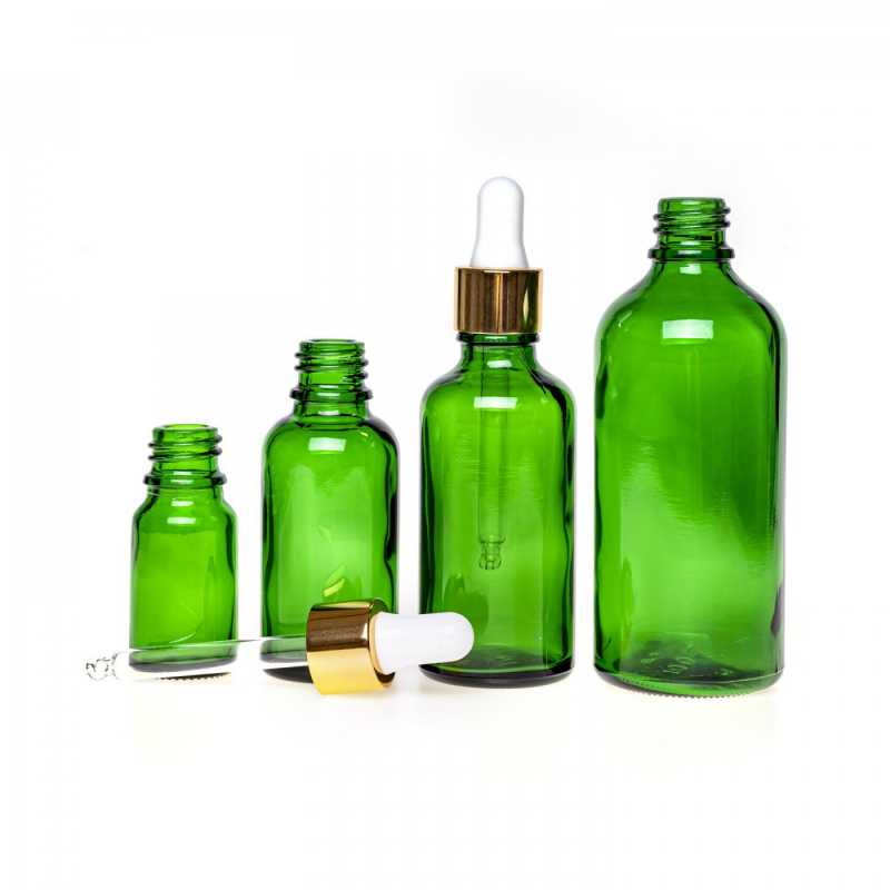 The glass bottle, the so-called vial, is made of thick glass of dark green colour. It is used for storing liquids, which thanks to its colour it effectively pro