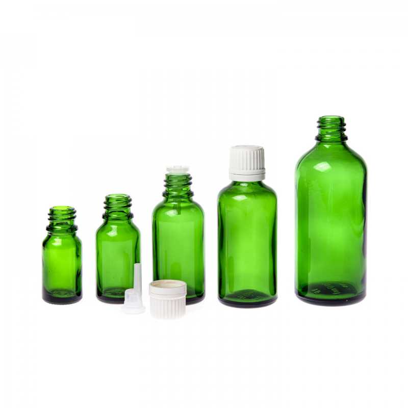 The glass bottle, the so-called vial, is made of thick glass of dark green colour. It is used for storing liquids, which thanks to its colour it effectively pro