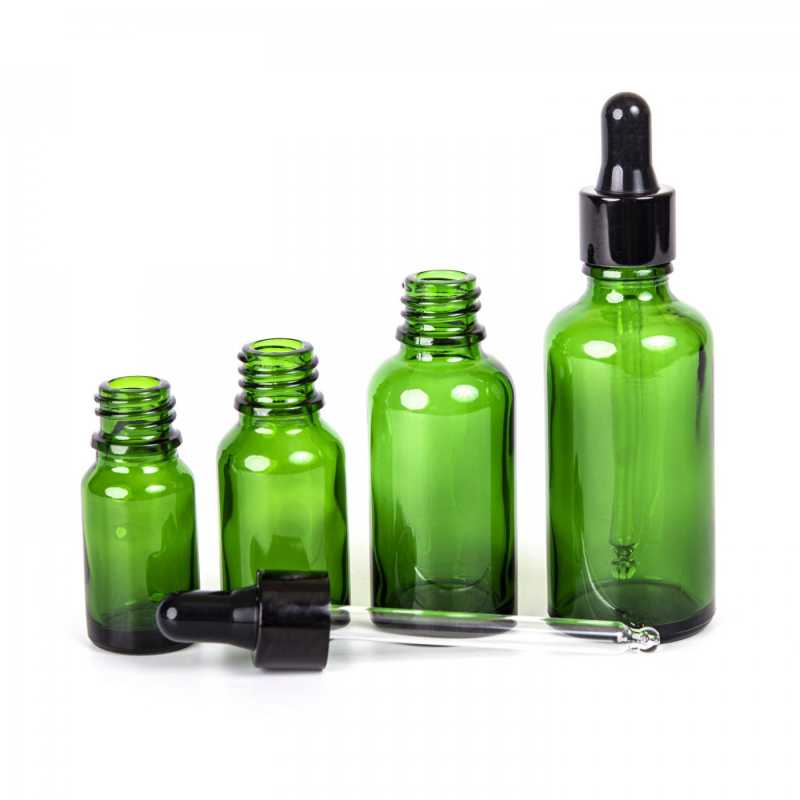 The glass bottle, the so-called vial, is made of thick glass of dark green colour. It is used for storing liquids, which thanks to its colour it effectively pro