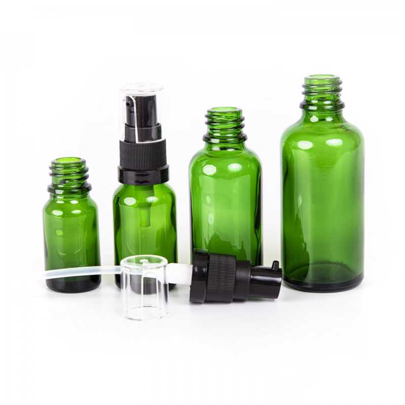 The glass bottle, the so-called vial, is made of thick glass of dark green colour. It is used for storing liquids, which thanks to its colour it effectively pro