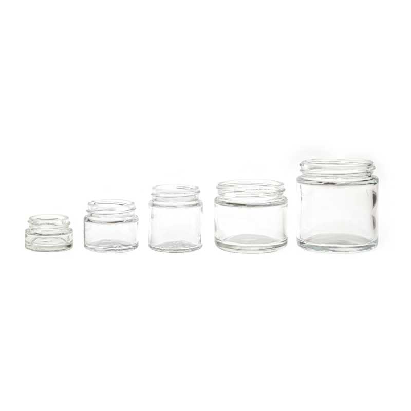 Glass cup made of thick transparent glass. Suitable for storing creams, balms, oils or samples. It is also suitable for making candles. It also has an inner lid