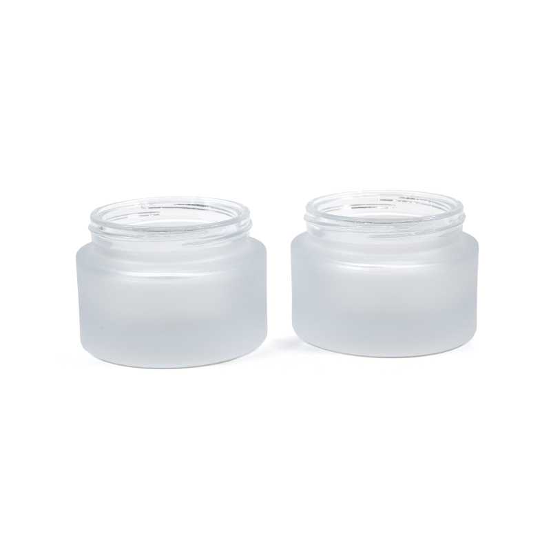 Thick Frosted Cosmetic Glass Jar, 50 ml,