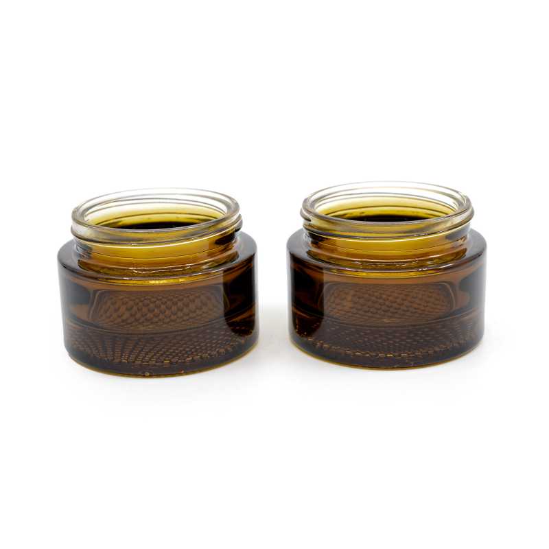 Amber Cosmetic Glass Jar, 25 ml,
