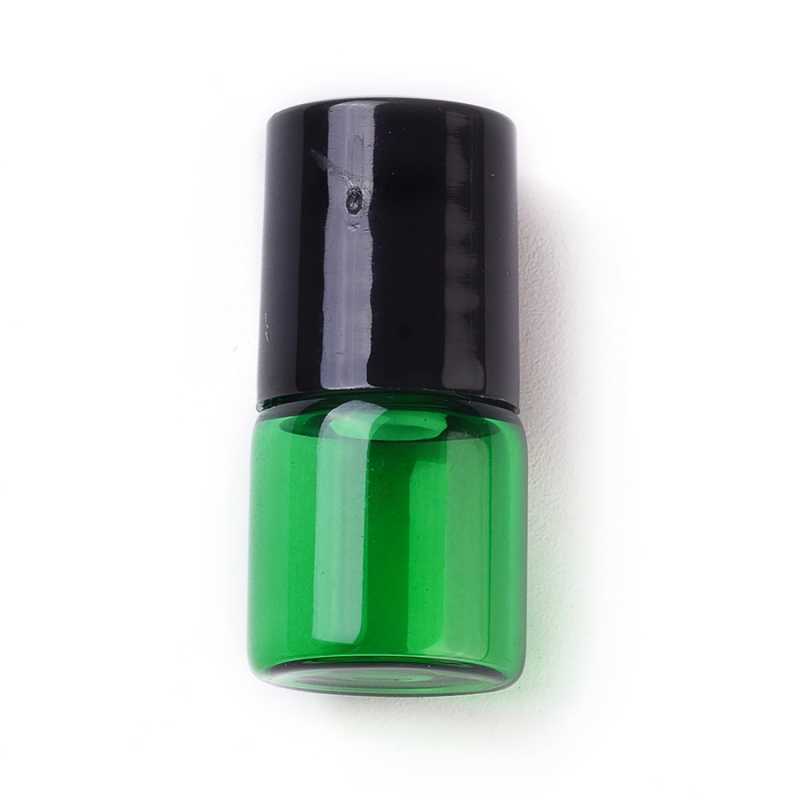 Glass roll-on with plastic lid in transparent green with a volume of only 1 ml, so it is ideal for samples.
The ball in the roll-on is metal or glass and moves