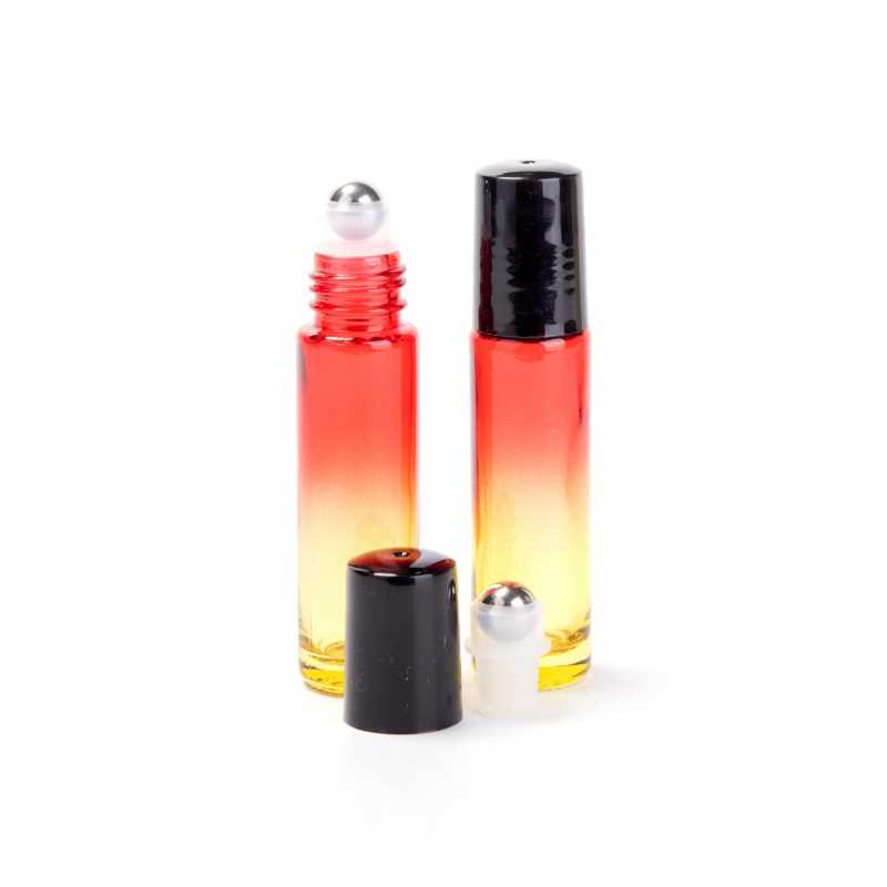  Glass roll-on with plastic lid in transparent combination of red and yellow.
It is a smaller roll-on with a volume of only 10 ml, so it is more suitable for p