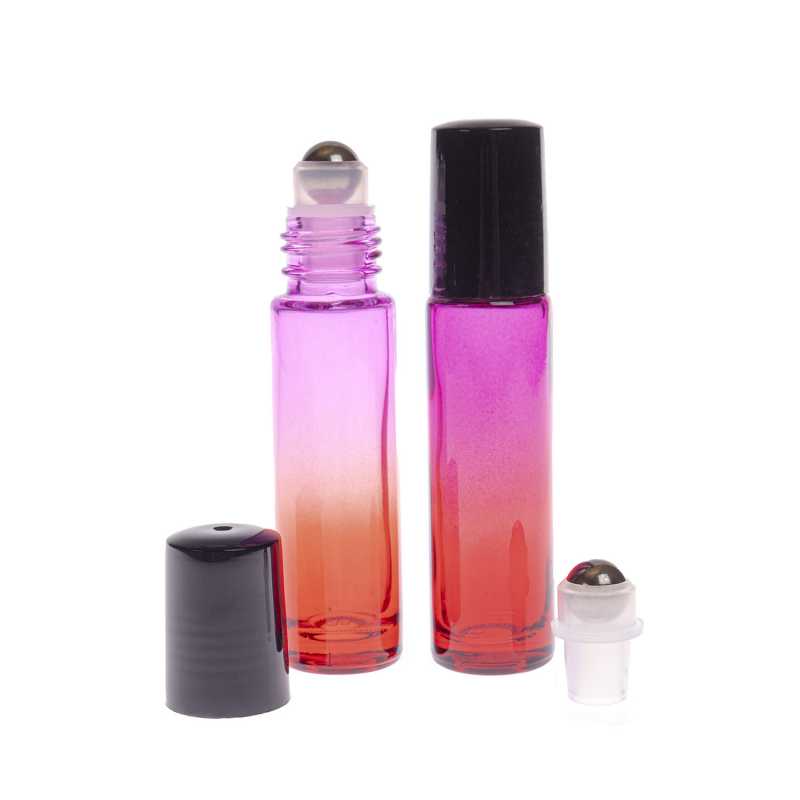 Glass roll-on with plastic lid in transparent combination of purple and pink.
It is a smaller roll-on with a volume of only 10 ml, so it is more suitable for p