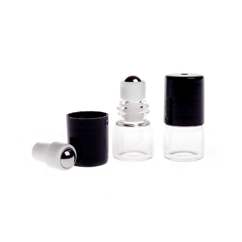 Glass roll-on with plastic lid in transparent design with a volume of only 1 ml, so it is ideal for samples.
The ball in the roll-on is metal or glass and move