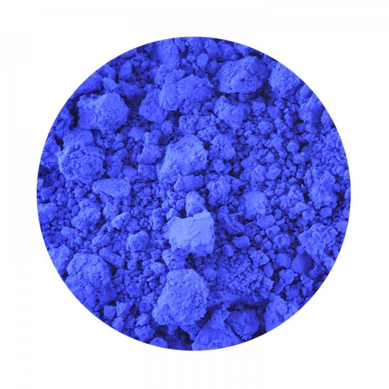 It is a matte cobalt blue pigment powder. It is obtained by heating a mixture of kaolin, sulphur, sodium carbonate and carbon at temperatures above 700°C. It c