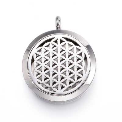 Diffuser Pendant, Surgical Steel, Flower Of Life
