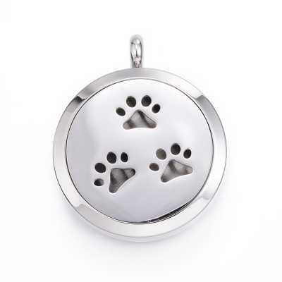 Diffuser Pendant, Surgical Steel, Paws
