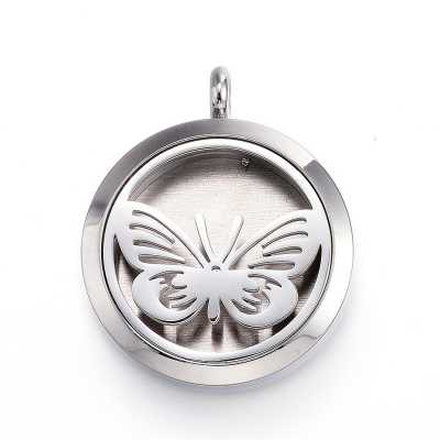 Diffuser Pendant, Surgical Steel, Butterfly