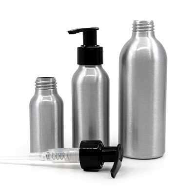 Aluminium Bottle, Black Pump, 100 ml