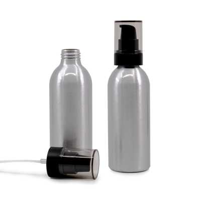 Aluminium Bottle, Black Pump With Smokey Overcap, 200 ml