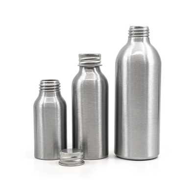 Aluminium Bottle with Silver Aluminium Cap, 100 ml