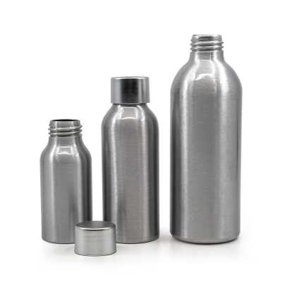 Aluminium Bottle with Matte Silver Cap, 100 ml