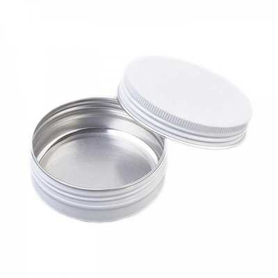 White Aluminium Jar, 68 mm, 60 ml